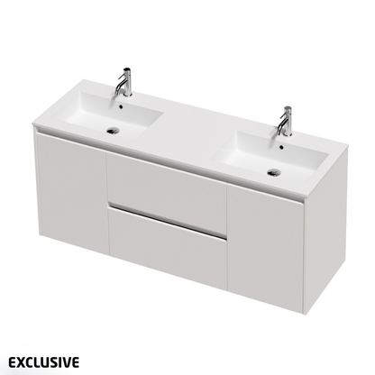 Bella 2 Door 2 Drawer Wall Hung Vanity Double Bowl | 1500mm - Available in 17 Colours