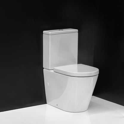 Plumbline Evo Rimless Back To Wall Toilet Suite | Thick Seat
