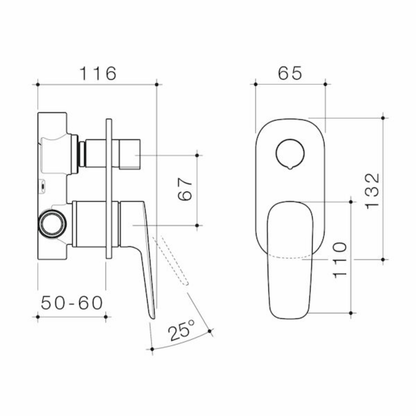 Caroma Contura II Bath/Shower Diverter Mixer | Available in 5 Colours