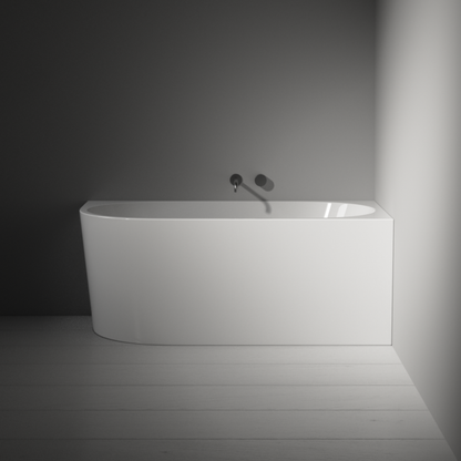 Plumbline Tondo Back To Wall Bath | Right Corner 1500mm