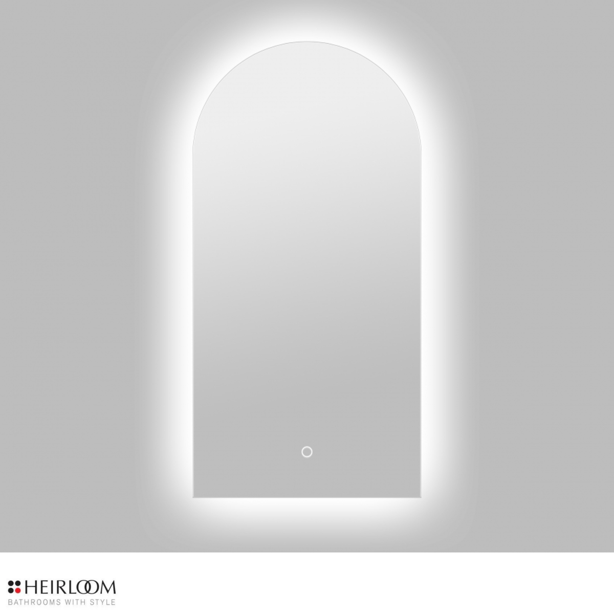 Heirloom Luminor Arch Backlit Demister Mirror | 400 x 800mm