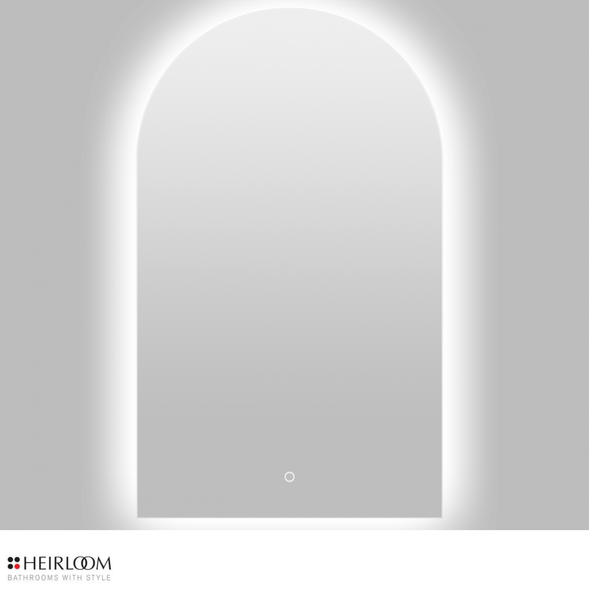 Heirloom Luminor Arch Backlit Demister Mirror | 600 x 1000mm