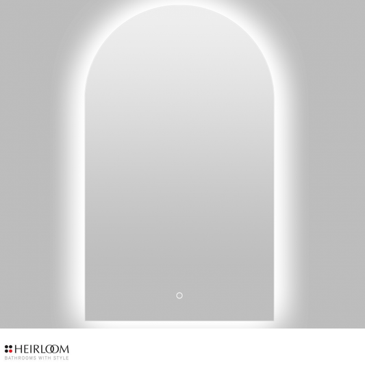 Heirloom Luminor Arch Backlit Demister Mirror | 600 x 1000mm