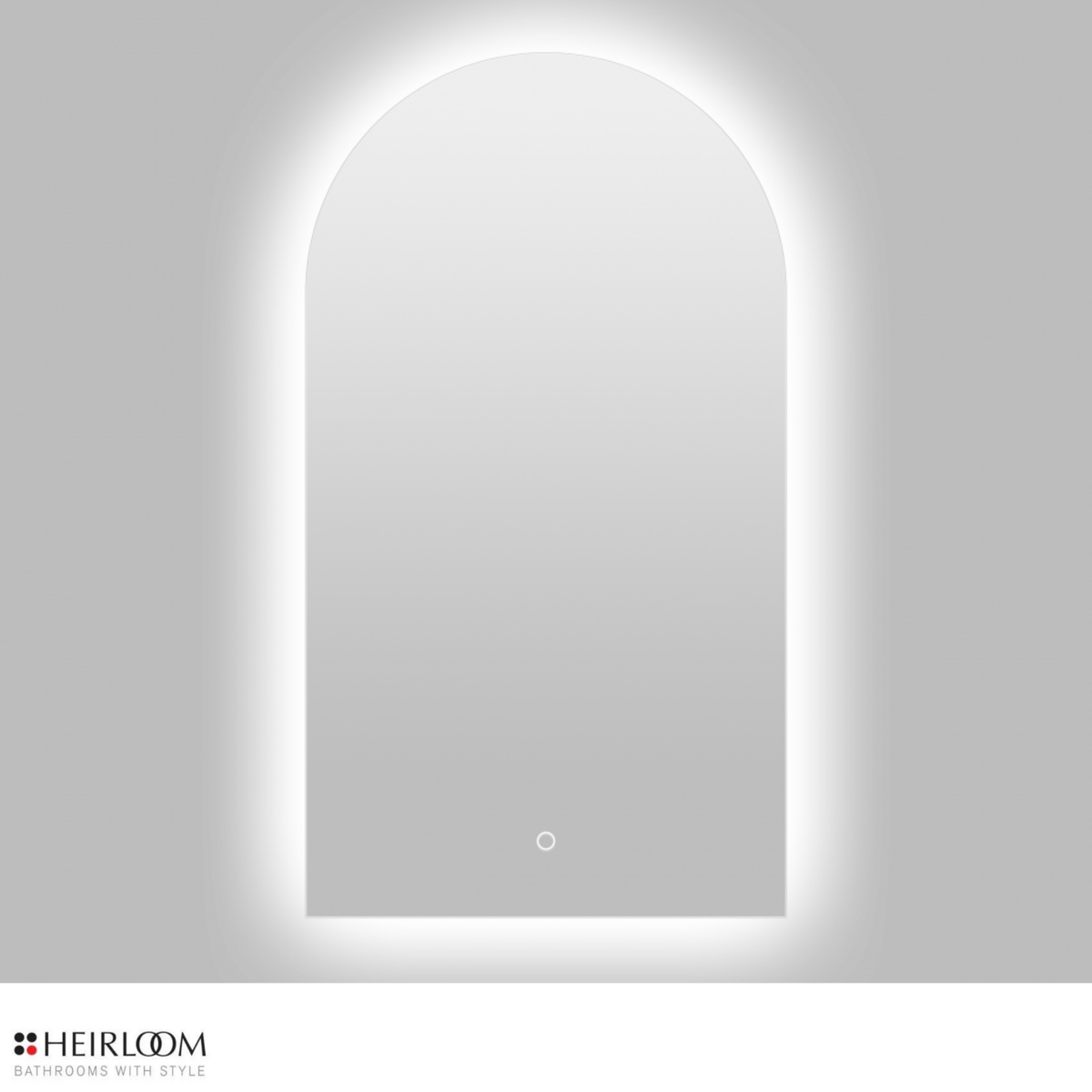 Heirloom Luminor Arch Backlit Demister Mirror | 500 x 900mm