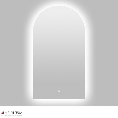 Heirloom Luminor Arch Backlit Demister Mirror | 500 x 900mm