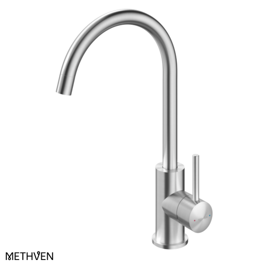 Methven Minimalist Gooseneck Sink Mixer | Stainless Steel
