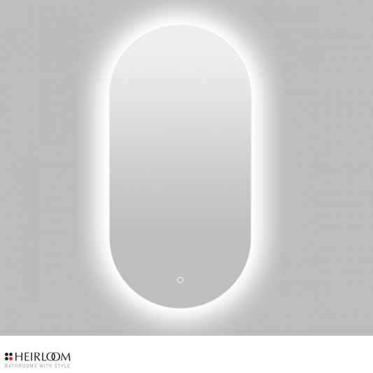 Heirloom Luminor Pill Backlit Demister Mirror | 400 x 900mm