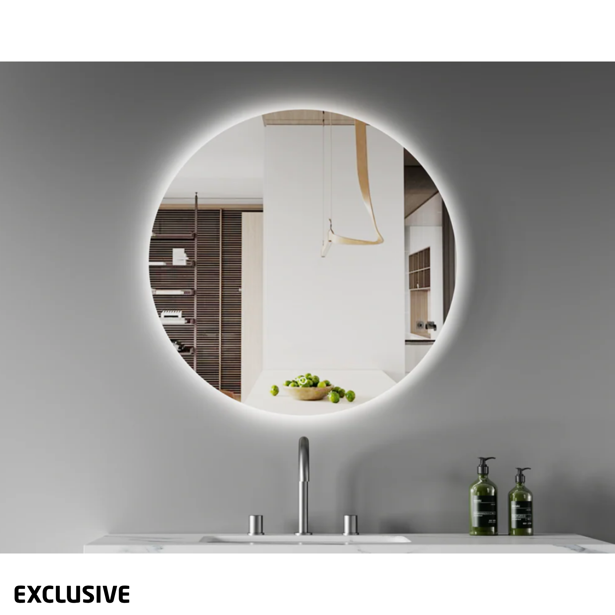Avant Round Backlit Mirror with Demister 900mm – Universal Bathrooms