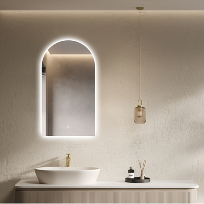 Heirloom Luminor Arch Backlit Demister Mirror | 500 x 900mm
