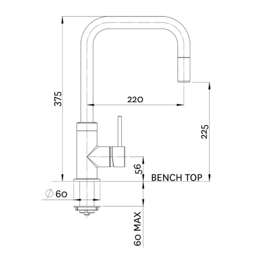 Methven Minimalist Urban Pull Out Sink Mixer - Chrome