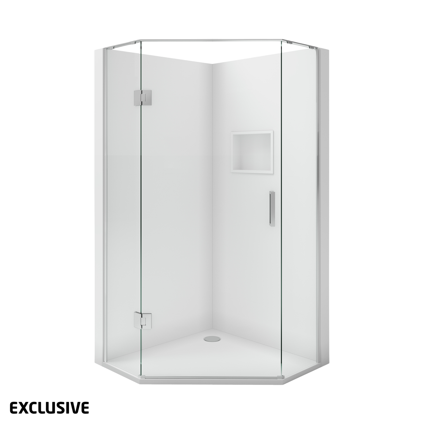 Scenic Angled Hinged Shower 1000 x 1000mm | Available in 2 Colours