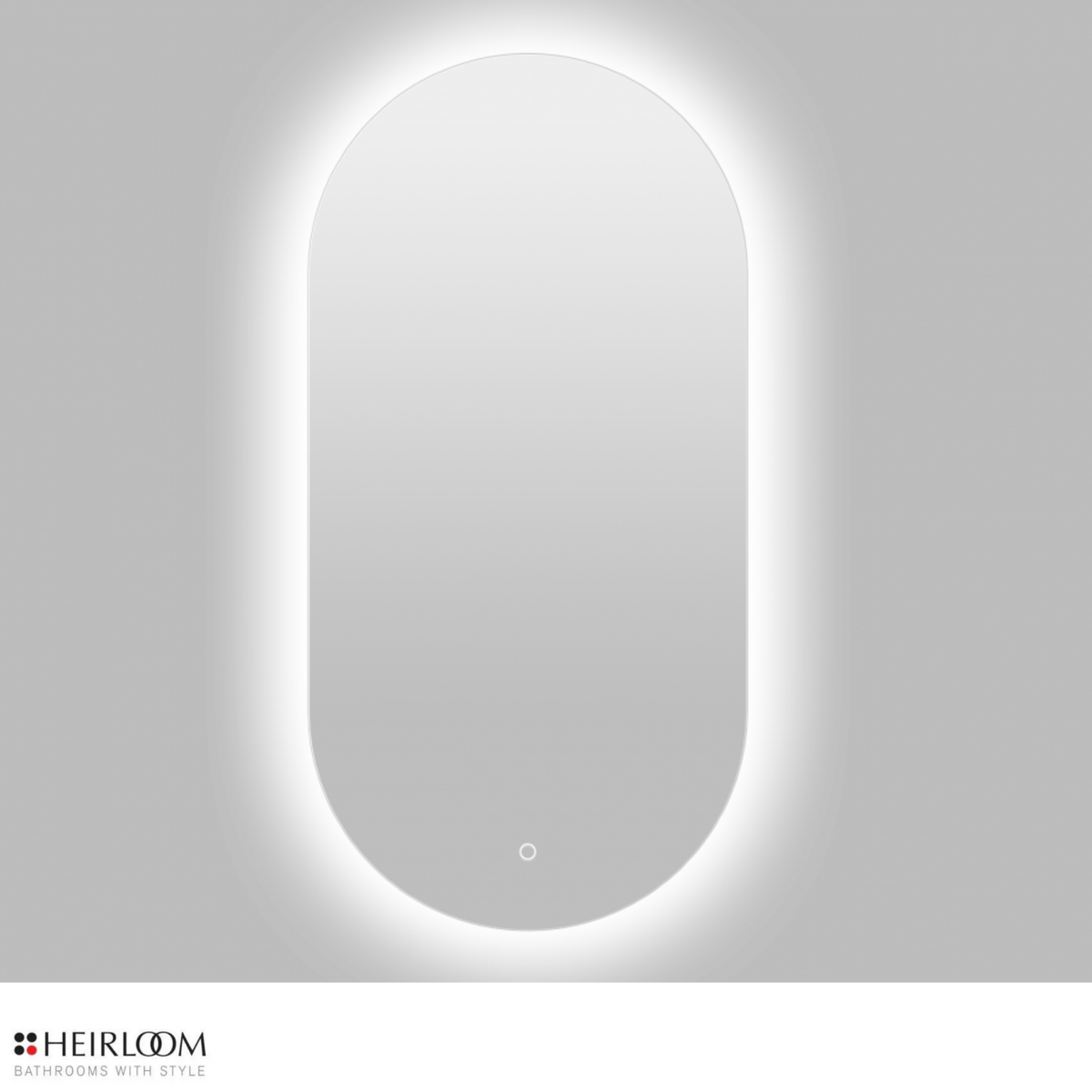 Heirloom Luminor Pill Backlit Demister Mirror | 500 x 1000mm