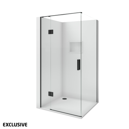 Scenic 2-Sided Hinged Shower 1000 x 1000mm | Available in 2 Colours