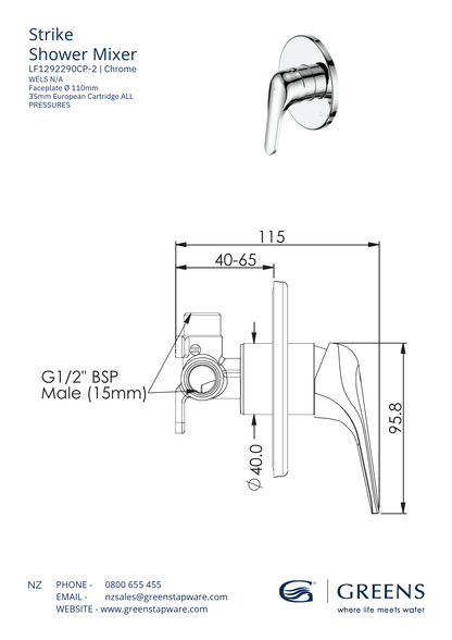 Strike Shower Mixer - Chrome