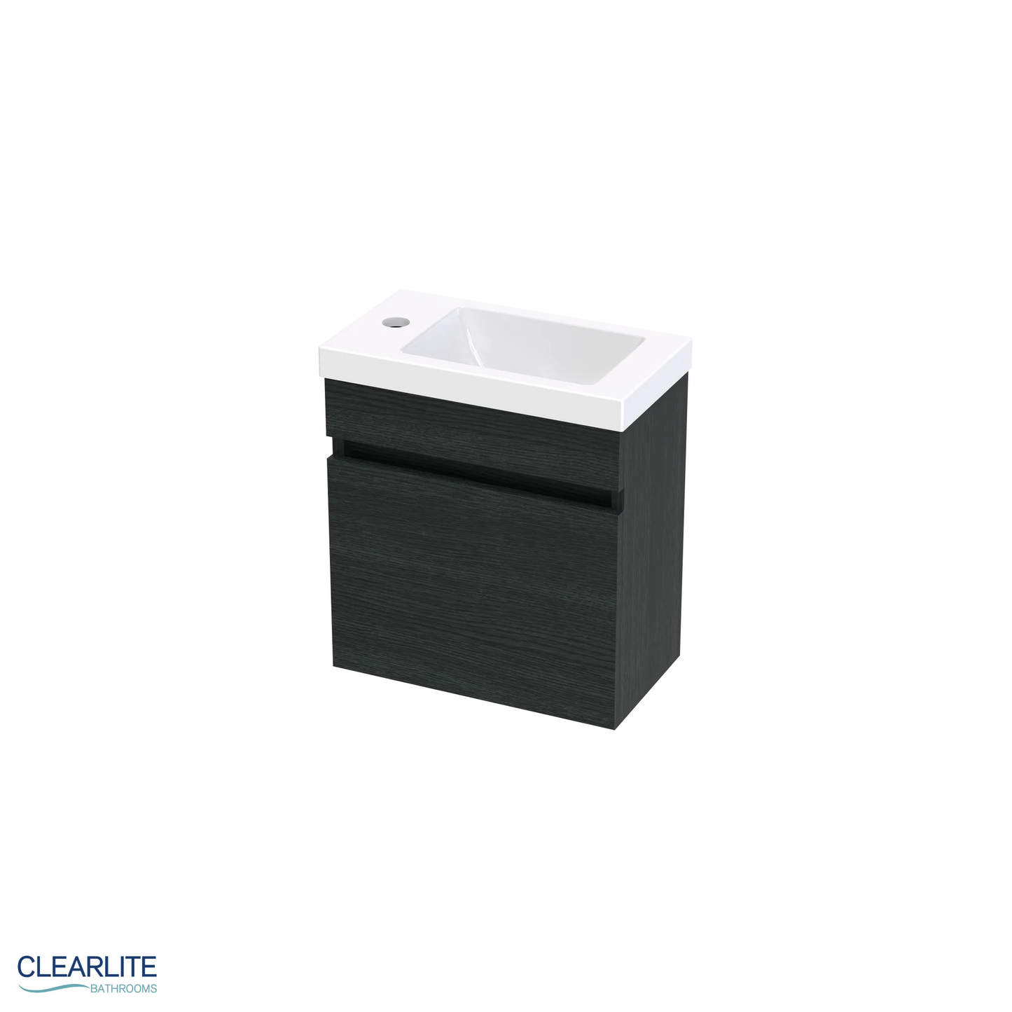 Clearlite Pacific Rise Hand Basin Wall Hung Vanity 400mm - Available in 3 Colours