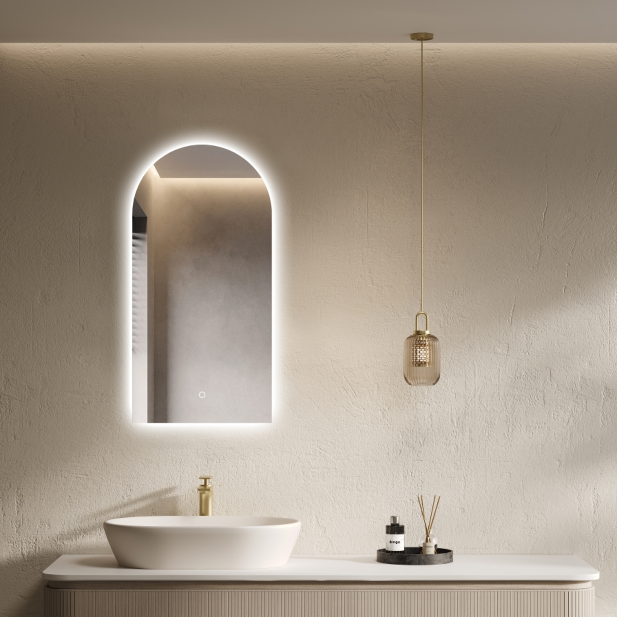 Heirloom Luminor Arch Backlit Demister Mirror | 400 x 800mm