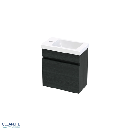 Clearlite Pacific Rise Hand Basin Wall Hung Vanity 400mm - Available in 3 Colours