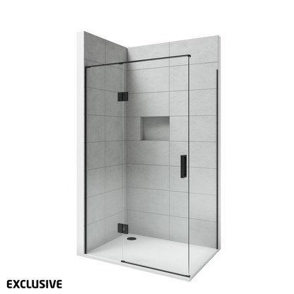 Scenic 2-Sided Hinged Tiled Shower Left Hand | 1200 x 900mm - Available in 2 Colours