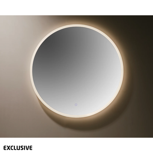 Avant Round Acrylic Framed LED Mirror with Demister - 2 Size Options