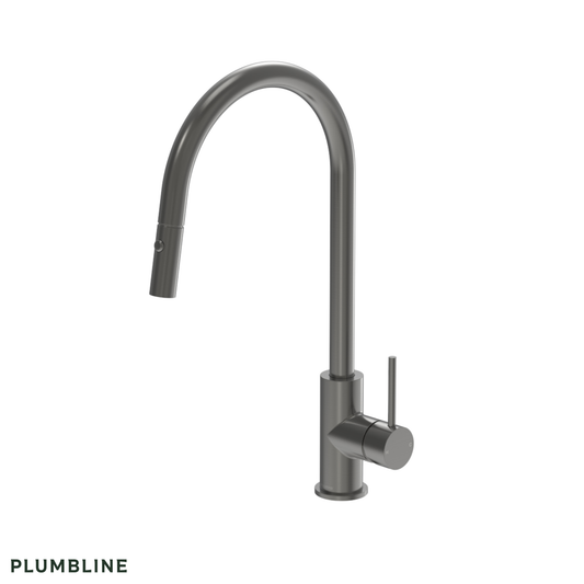 Plumbline Tube Kitchen Mixer with Pull Out Spray - 5 Colour Options