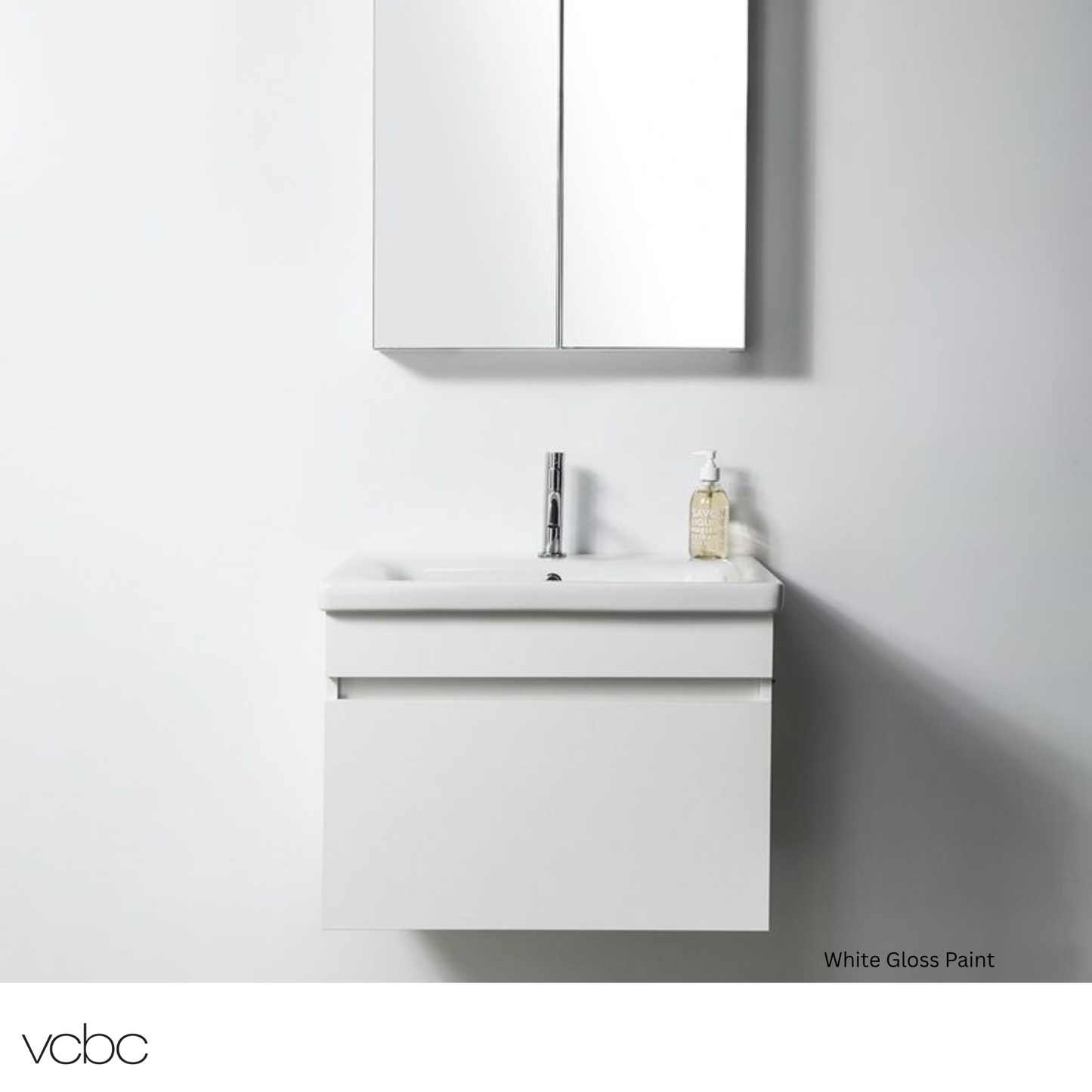 VCBC Soft 1 Drawer Wall Hung Vanity - 5 Sizes / 13 Colour Options