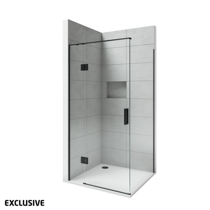 Scenic 2-Sided Hinged Tiled Shower 900 x 900mm | Available in 2 Colours