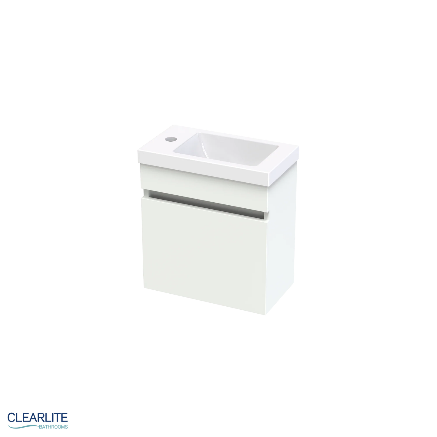 Clearlite Pacific Rise Hand Basin Wall Hung Vanity 400mm - Available in 3 Colours