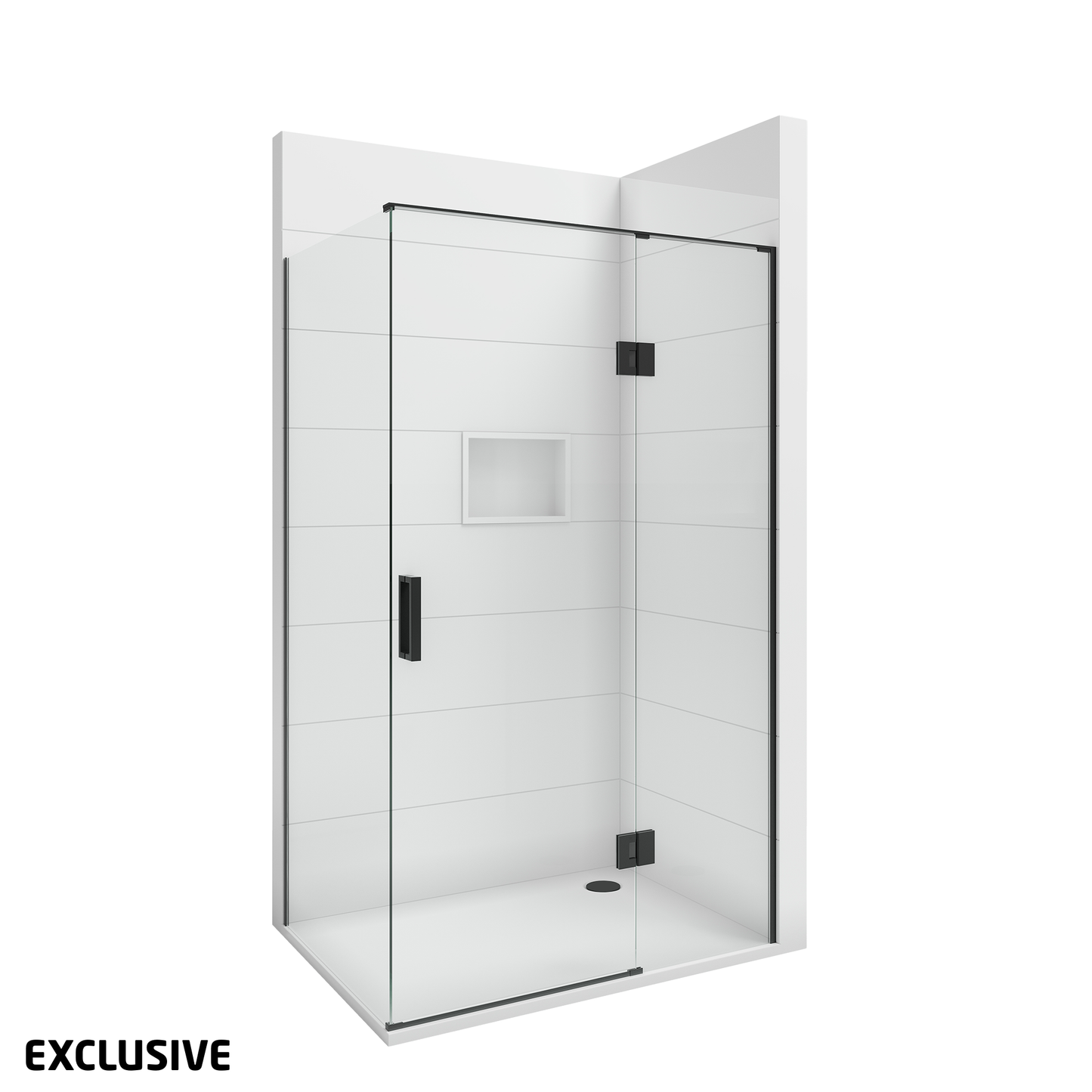 Scenic 2-Sided Hinged Shower Right Hand | 1200 x 900mm - Available in 2 Colours