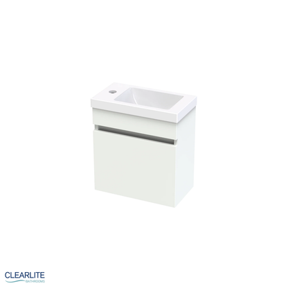 Clearlite Pacific Rise Hand Basin Wall Hung Vanity 400mm - Available in 3 Colours