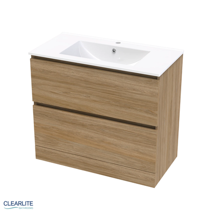 Clearlite Pacific Rise Double Drawer Floor Standing Vanity 900mm - Available in 3 Colours