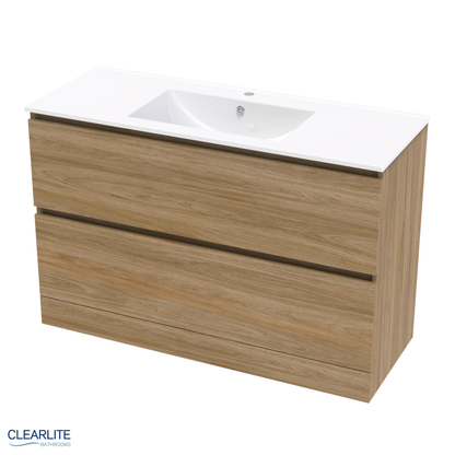 Clearlite Pacific Rise Double Drawer Floor Standing Vanity 1200mm - Available in 3 Colours
