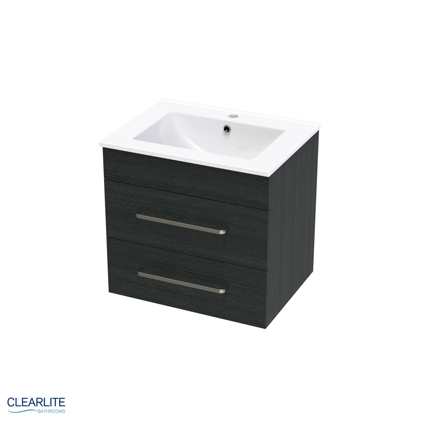 Clearlite Pacific Double Drawer Wall Hung Vanity 600mm - Available in 3 Colours