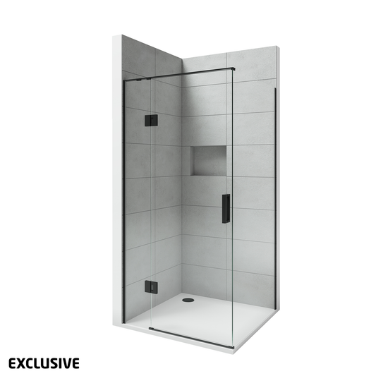 Scenic 2-Sided Hinged Tiled Shower 1000 x 1000mm | Available in 2 Colours