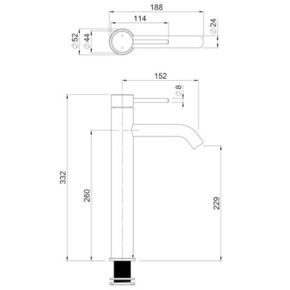 Methven Minimalist MK2 Hi Rise Basin Mixer | Available in 3 Colours