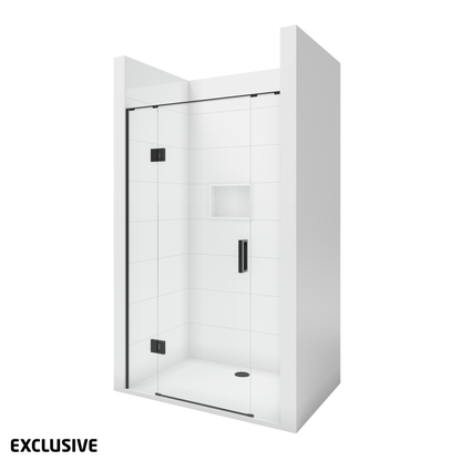 Scenic 3-Sided Hinged Shower 1200mm x 900mm - 2 Wall / 2 Colour Options