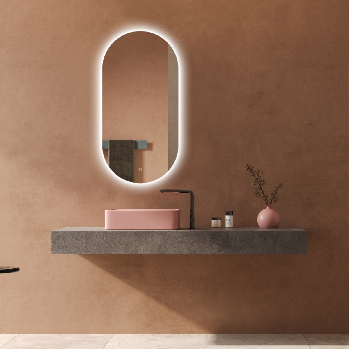 Heirloom Luminor Pill Backlit Demister Mirror | 500 x 1000mm