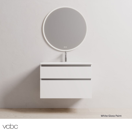 VCBC Soft 2 Drawer Wall Hung Vanity 800mm | Available in 13 Colours