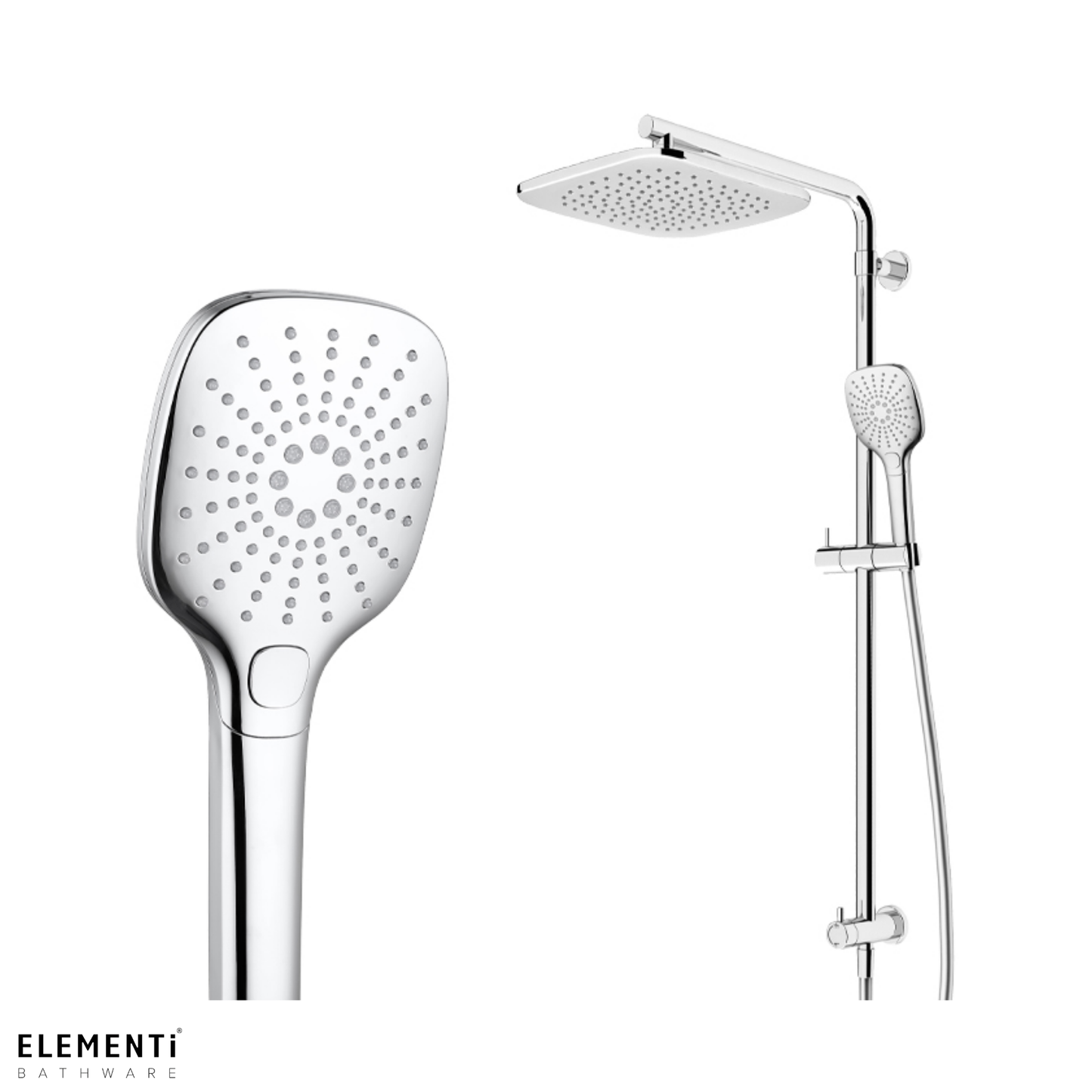 Elementi Splash Plus Square Column Shower 3 Function - Available in 4 Colours