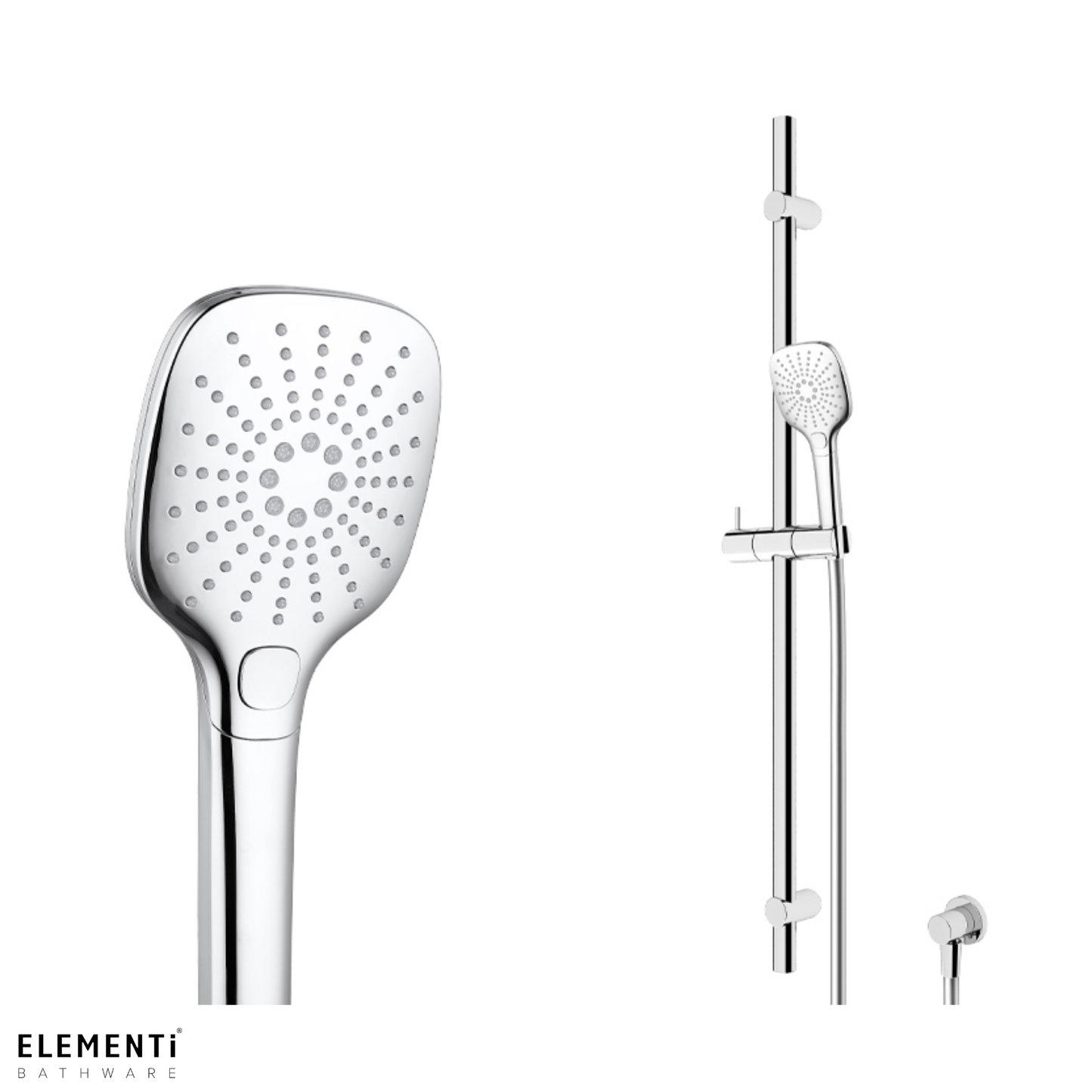 Elementi Splash Plus Square Slide Shower 3 Function | Available in 4 Colours