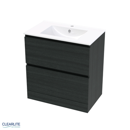 Clearlite Pacific Rise Double Drawer Floor Standing Vanity 750mm - Available in 3 Colours