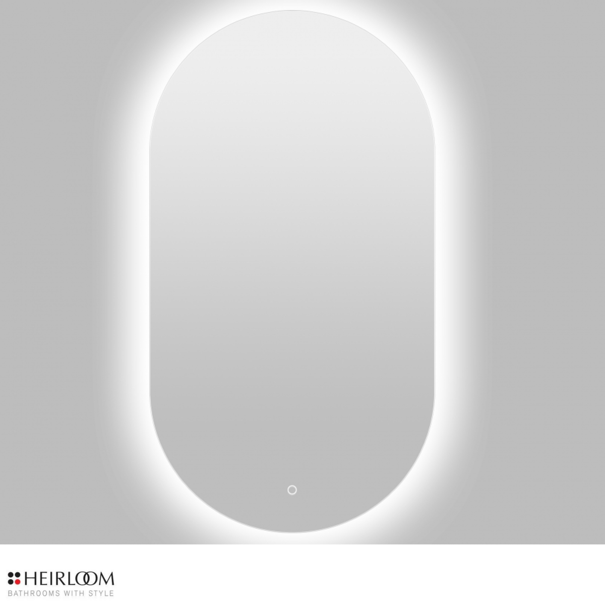 Heirloom Luminor Pill Backlit Demister Mirror | 600 x 1100mm