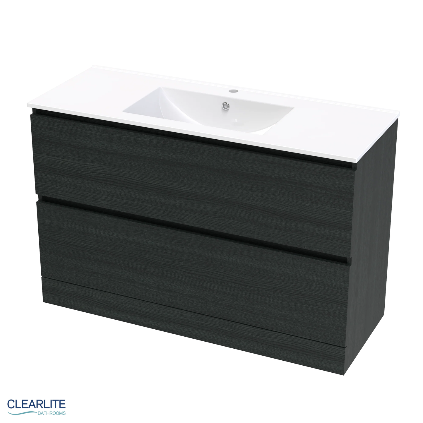 Clearlite Pacific Rise Double Drawer Floor Standing Vanity 1200mm - Available in 3 Colours