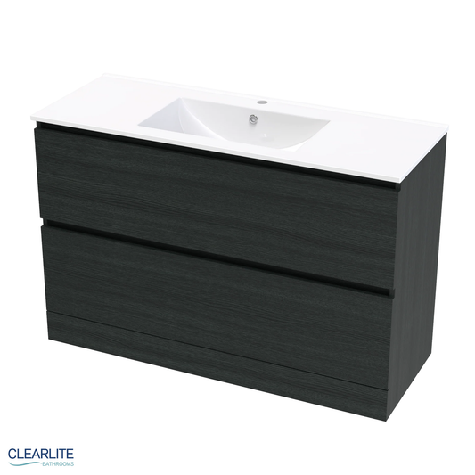 Clearlite Pacific Rise Double Drawer Floor Standing Vanity 1200mm - Available in 3 Colours
