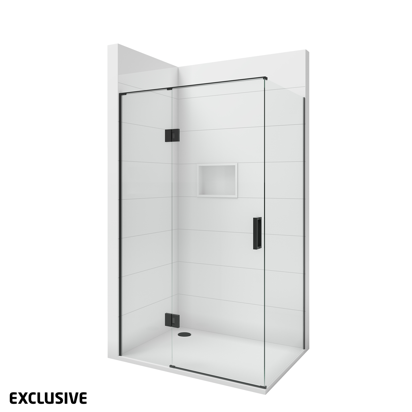 Scenic 2-Sided Hinged Shower  Left Hand 1200 x 900mm | Available in 2 Colours
