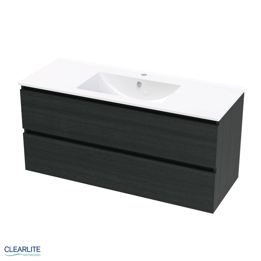 Clearlite Pacific Rise Double Drawer Wall Hung Vanity 1200mm - Available in 3 Colours