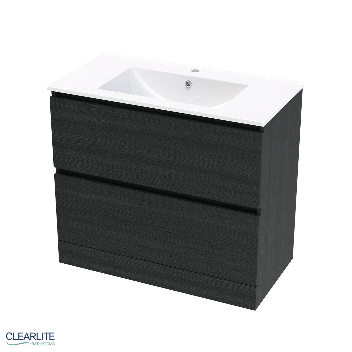 Clearlite Pacific Rise Double Drawer Floor Standing Vanity 900mm - Available in 3 Colours