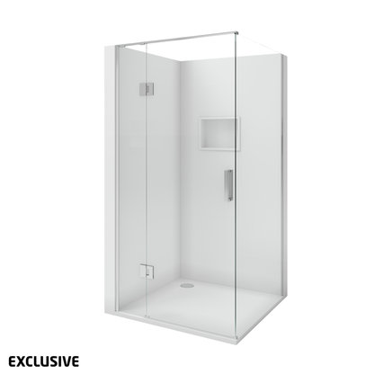 Scenic 2-Sided Hinged Shower 900mm x 900mm | Available in 2 Colours