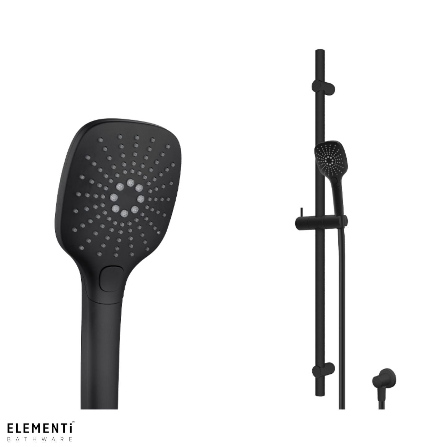 Elementi Splash Plus Square Slide Shower 3 Function | Available in 4 Colours