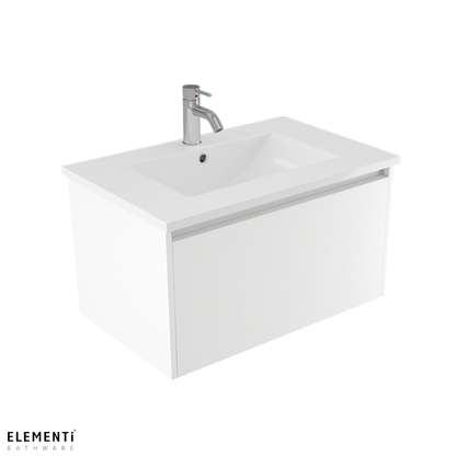 Elementi Novara 1 Drawer Wall Hung Vanity 750mm | Available in 11 Colours