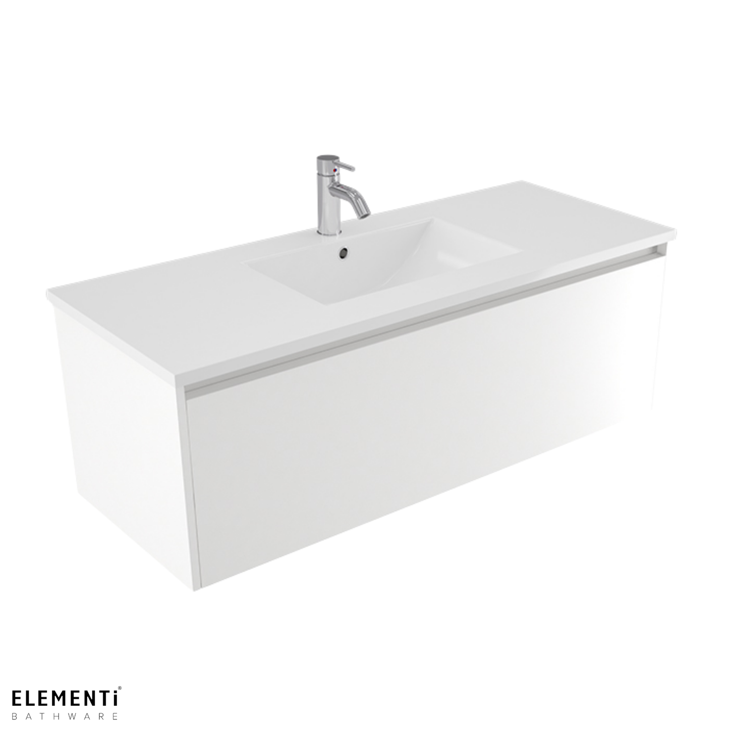 Elementi Novara 1 Drawer Wall Hung Vanity 1200mm | Available in 11 Colours